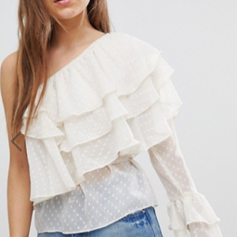 "After Market One Shoulder Tiered Ruffle Top" -Asos ($42)